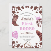 eerste Rodeo Cowgirl Wild Western eerste verjaarda Kaart (Voorkant)