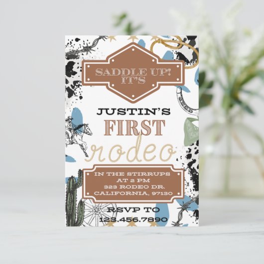 Eerste Rodeo Digitale Uitnodiging (Staand voorkant)