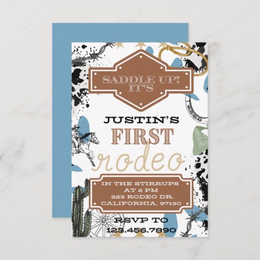 Eerste Rodeo Digitale Uitnodiging (Voorkant / Achterkant)