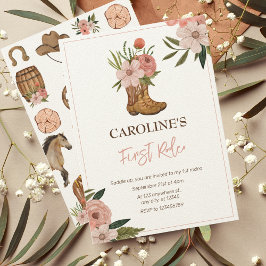 Eerste rodeo eerste verjaardag van Cowgirl Kaart