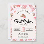 Eerste Rodeo Girls verjaardagsuitnodiging Kaart (Voorkant)