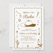 Eerste Rodeo Hand getekend West Western 1e verjaar Kaart (Voorkant)