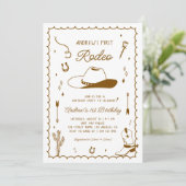 Eerste Rodeo Hand getekend West Western 1e verjaar Kaart (Staand voorkant)