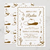 Eerste Rodeo Hand getekend West Western 1e verjaar Kaart (Voorkant / Achterkant)