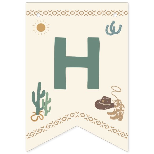 Eerste Rodeo Happy Birthday-banner Vlaggetjes (Tweede vlag)