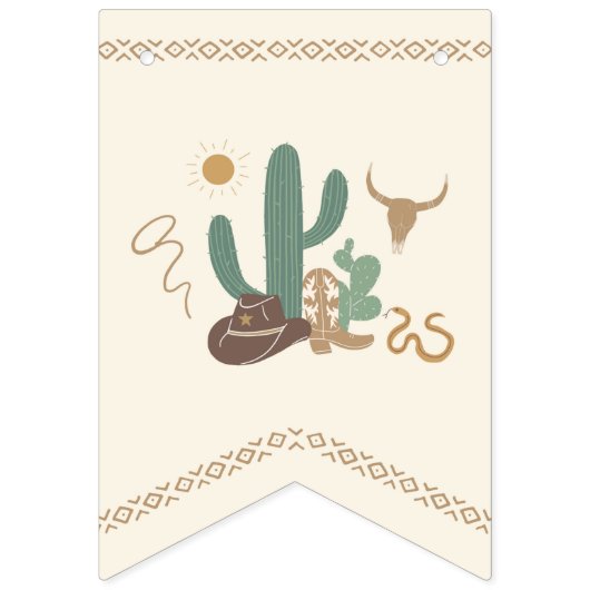 Eerste Rodeo Happy Birthday-banner Vlaggetjes (Eerste vlag)