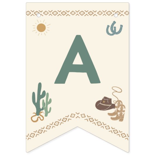 Eerste Rodeo Happy Birthday-banner Vlaggetjes (Derde vlag)