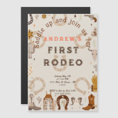 Eerste Rodeo Hoefijzer land Magnetische Uitnodiging (Voorkant / Achterkant)