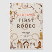 Eerste Rodeo Hoefijzer land Magnetische Uitnodiging (Voorkant)