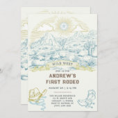 Eerste Rodeo  Invitation Sjabloon Kaart (Voorkant / Achterkant)