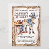 Eerste RODEO | Jongen Cowboy 1e verjaardag Kaart (Voorkant)