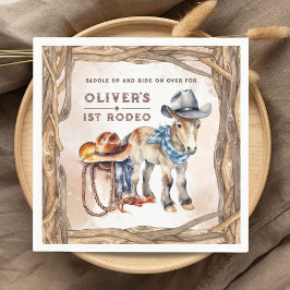 Eerste RODEO | Jongen Cowboy 1e verjaardagsfeestje Servet