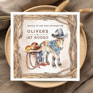 Eerste RODEO Jongen Cowboy 1e verjaardagsfeestje Servet