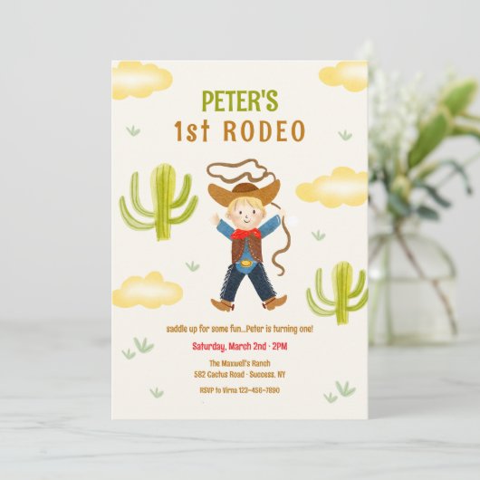 Eerste Rodeo Kaart (Staand voorkant)