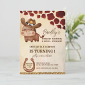 Eerste rodeo kleine cowboy schattige paardenverjaa kaart (Staand voorkant)