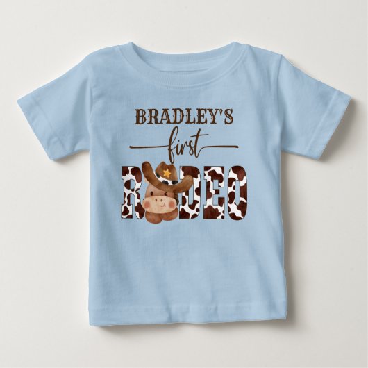 Eerste rodeo koe patroon schattig baby paard in ee (Voorkant)