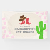 Eerste Rodeo Meisje 1e Verjaardag Spandoek (Horizontaal)