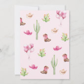 Eerste Rodeo meisje 1e verjaardag uitnodiging (Achterkant)