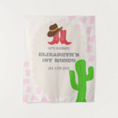 Eerste Rodeo Meisje 1e Verjaardag Wandkleed (Voorkant)