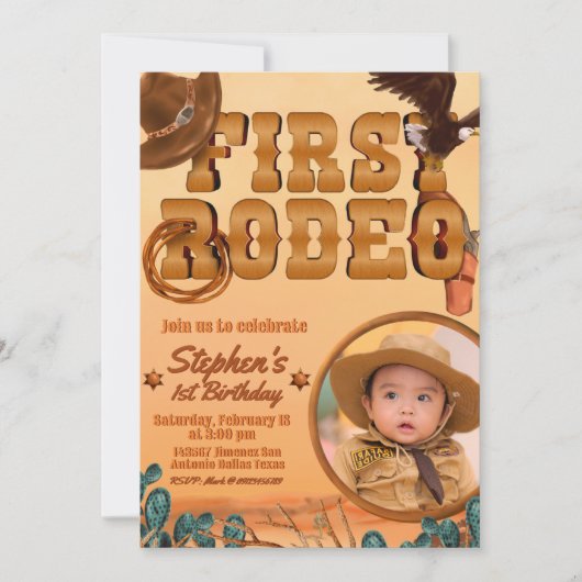 Eerste rodeo met foto kaart (Voorkant)