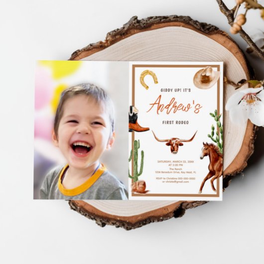 Eerste Rodeo Modern Southern Cowboy foto Verjaarda Kaart