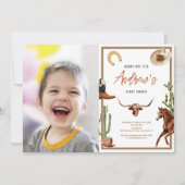 Eerste Rodeo Modern Southern Cowboy foto Verjaarda Kaart (Voorkant)