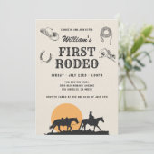 Eerste Rodeo  Neutral Cowboy 1e verjaardag Kaart (Staand voorkant)