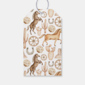 Eerste Rodeo Neutral Cowboy Birthday Favor Cadeaulabel (Achterkant)