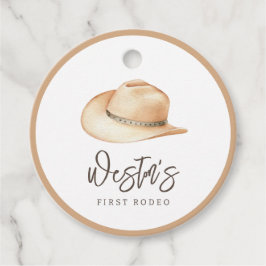 Eerste Rodeo Neutral Southern Cowboy Birthday Bedankjes Labels