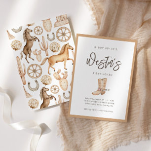 Eerste Rodeo Neutral Southern Cowboy Birthday Kaart