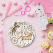 Eerste Rodeo Neutral Southern Cowboy Birthday Pape Papieren Bordje (Feest)