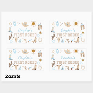 Eerste Rodeo Pastelkleurige Eerste Verjaardag Rechthoekige Sticker