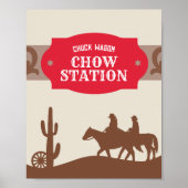 Eerste Rodeo Rode "Chuck wagon chow station" Bord Poster (Voorkant)