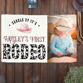 Eerste Rodeo Roze gepersonaliseerde foto 1e verjaa Spandoek