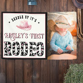 Eerste Rodeo Roze gepersonaliseerde foto 1e verjaa Spandoek