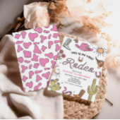 Eerste Rodeo Roze Western 1e Verjaardag Kaart