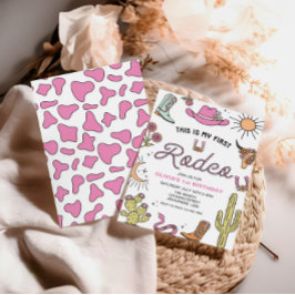 Eerste Rodeo Roze Western 1e Verjaardag Kaart