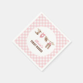 Eerste Rodeo Roze Western Cowboy 1e Verjaardag Servet (Hoek)