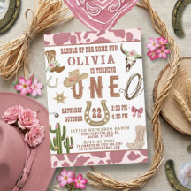 Eerste Rodeo Roze Western Cowgirl 1e Verjaardag