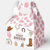 Eerste Rodeo Roze Wild West Meisje 1e Verjaardag Bedankdoosjes (Achterkant)