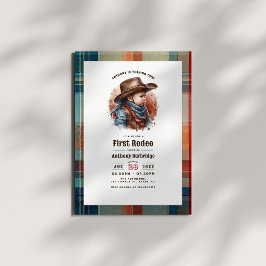 “Eerste Rodeo” Rustieke Cowboy 1e Verjaardag Kaart