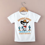 Eerste Rodeo schattig cowboy baby paard verjaardag<br><div class="desc">Eerste Rodeo schattig cowboy baby paard verjaardagsfeestje shirt,  schattig wit baby paard in een cowboys pet en versierd zadel voor cowboys western thema verjaardagsfeestje t-shirt,  kan krijgen bijpassende set voor familie verjaardag fotoshoot</div>