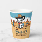 Eerste Rodeo schattig cowboy baby paard verjaardag Papieren Bekers (Achterkant)