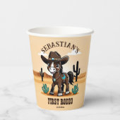 Eerste Rodeo schattig cowboy paard verjaardagsfees Papieren Bekers (Achterkant)