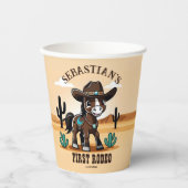 Eerste Rodeo schattig cowboy paard verjaardagsfees Papieren Bekers (Voorkant)