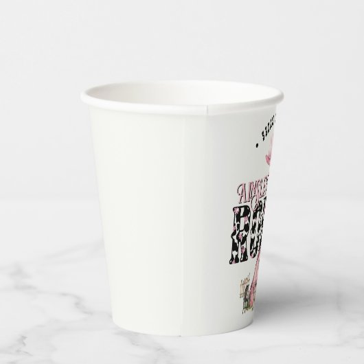 Eerste Rodeo Schattige Roze Gepersonaliseerde 1e V Papieren Bekers (Rechts)