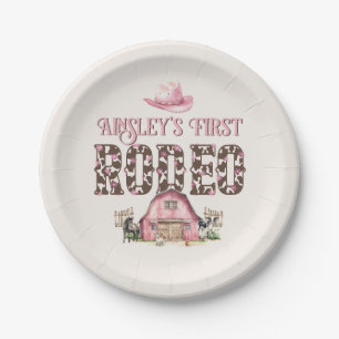 Eerste Rodeo Schattige Roze Gepersonaliseerde 1e V Papieren Bordje