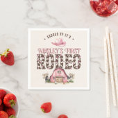 Eerste Rodeo Schattige Roze Gepersonaliseerde 1e V Servet (Insitu)