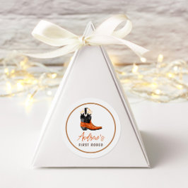 Eerste Rodeo Southern Cowboy verjaardag Ronde Sticker