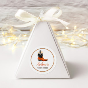 Eerste Rodeo Southern Cowboy verjaardag Ronde Sticker